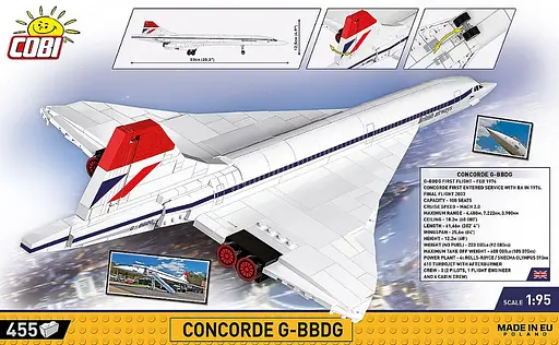 Конструктор COBI Concorde G-BBDG 1:95 455 деталей — Пасажирський літак 1917 - фото 5