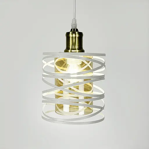 Підвіс у білому корпусі з янтарним плафоном 16х16 см | Арт. 12333/1 WT+AM | Line F - фото 1