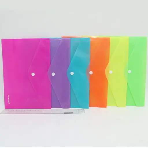 Папка-конверт с кнопкой Neon А5, 200 мкм, 12 шт. в упаковке (в ассортименте)