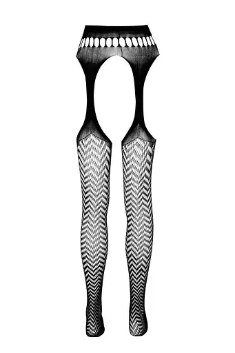 Эротические колготки-бодистокинг Passion ECO S002 black с доступом геометрическое плетение One size - фото 6
