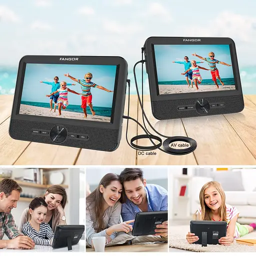 Подвійний автомобільний DVD плеєр FANGOR 611 7.5" два екрани USB/SD/MMC - фото 2