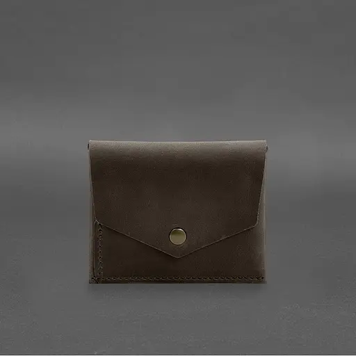 Кожаный кошелек mini 3.0 (кард-кейс) темно-коричневый Crazy Horse - фото 7