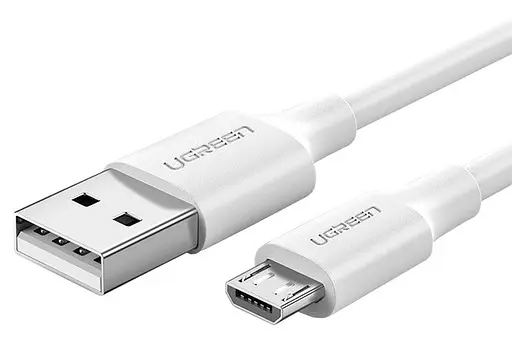 Кабель Ugreen US289 USB 2.0 - micro-USB Nickel Plating 2м білий (60143)