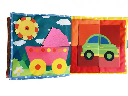 Текстильная развивающая книга для малышей Bambini "Машинка" 403662 - фото 4