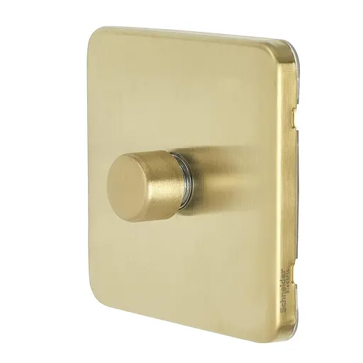 Schneider Electric GGBL6012LMSBS безгвинтовий Liss Cover світлодіодний диммер 1 швидкість 2 колії 100 Вт/ВА сатинована латунь - фото 2