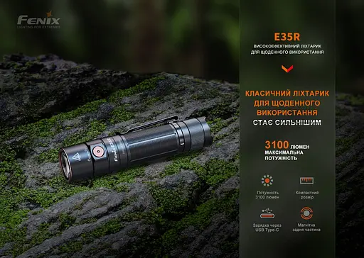 Ліхтар Fenix E35R + дифузор AOD-S V2.0 у подарунок | Лімітована серія - фото 12