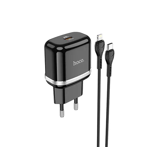 Адаптер HOCO Type-C для Lightning Cable Victorious 1-й port charger set N24 |1Type-C, 20W/3A, PD/QC| - фото 1