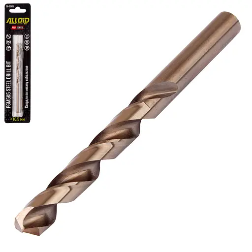 Свердло по металу Alloid Building Tools кобальтове 10.5 мм Р6М5К5 (DB-35105) - фото 2