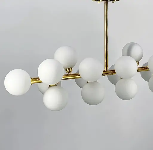 Линейная люстра с миниатюрными белоснежными плафонами Line.F DE 14 L/940 GD - фото 8