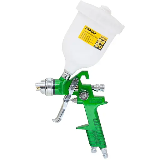 Фарборозпилювач Sigma HVLP 1.3 мм з верхнім баком 600 мл Green (6812101) - фото 1