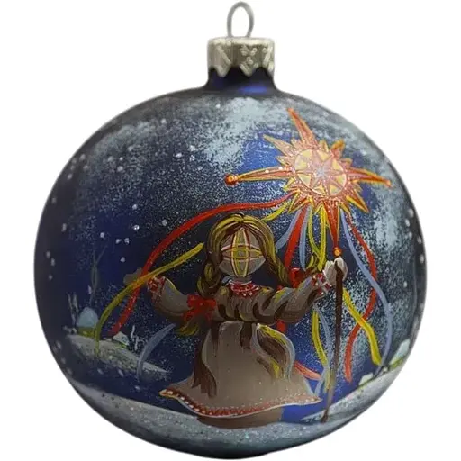 Ялинкова прикраса Санта Шоп Дівчинка-Мотанка різдвяна скло (4820001112450)