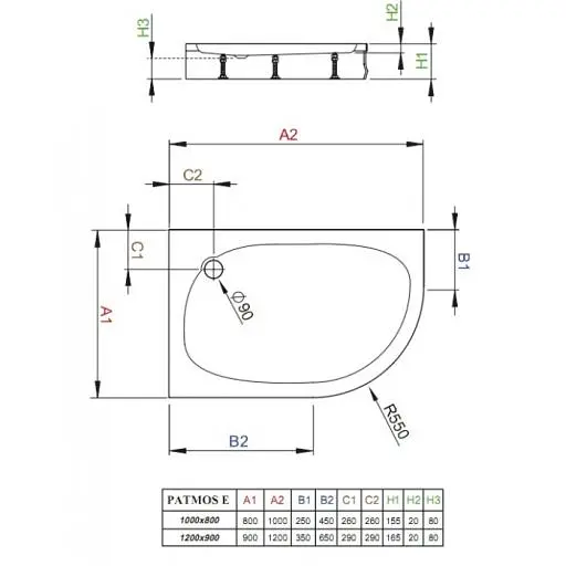 Душовий піддон Radaway Patmos E 100x80 4P81155-03L - фото 5