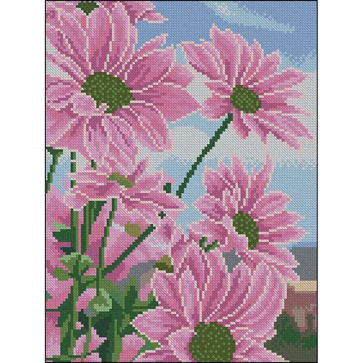 Алмазная мозаика Strateg ПРЕМИУМ Хризантемы без подрамника размером 30х40 см (ZAV3040-13) - фото 1