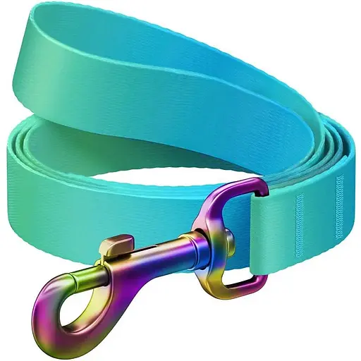 Поводок для собак Waudog Nylon Recycled из нейлона, градиент, L-XXL, голубой