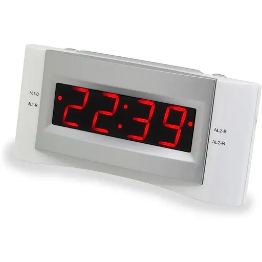 Радіокерований годинник цифровий Soundmaster UR122WE сірий / білий