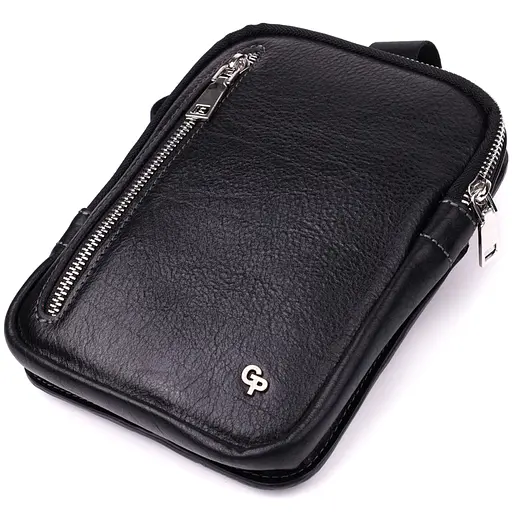 Прямоугольная мужская сумка бананка из зернистой натуральной кожи GRANDE PELLE 15,5х20,5х3,5 см sum0027006 - фото 5