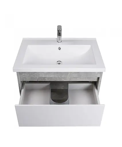 Тумба Мойдодир Oslo 70 Loft з умивальником Cosmo 70 бетон/Білий Сірий - фото 3