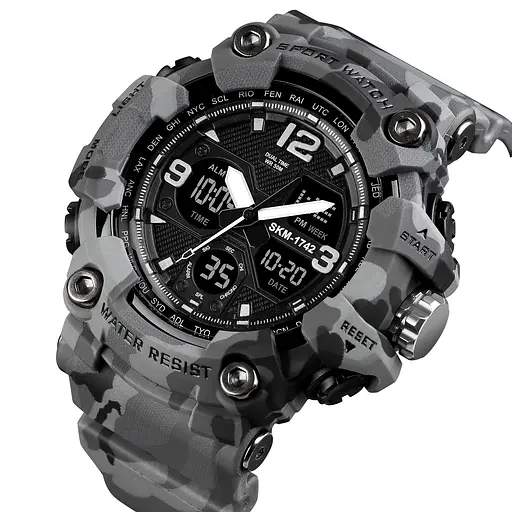 Наручний годинник чоловічий 1742 Gray Military. Skmei acs0030609 - фото 3