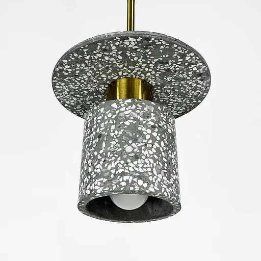 Підвіс Terrazzo Cylinder із сірим бетонним плафоном 20 см в стилі Ар-деко Line.F MJ 162-200 BK - фото 6