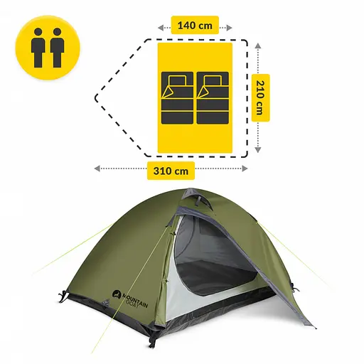 Намет туристичний Mountain Goat Prime Duo 2-місний Olive (P-5905973406567) - фото 6