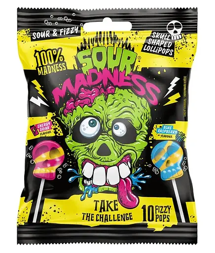 Льодяники Sour Madness Halloween Energy Drink and Blue Raspberry 90 г