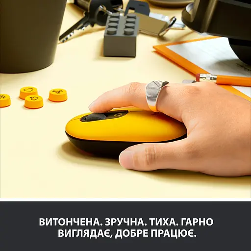 Миша комп'ютерна Logitech Pop Mouse Bluetooth Blast Yellow (910-006424, 910-006546) - фото 4