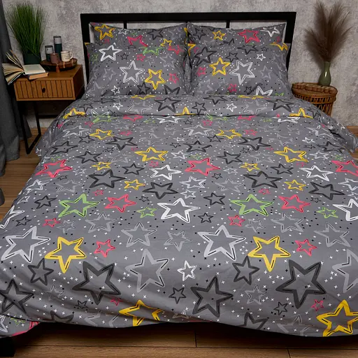 Комплект постельного белья Moon&Star Бязь Gold Люкс Cosmic Party King Size 220x240 наволочки 2х40х60 - фото 2