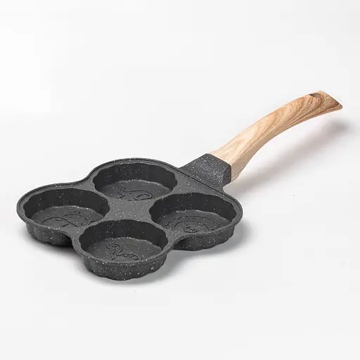 Сковорода порционная 4 фигурные секции 19.5 см. Черная - фото 2