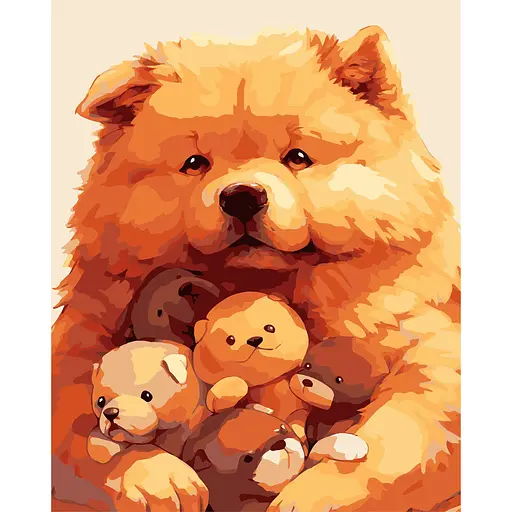 Набор для росписи по номерам Strateg Рыжий пес на черном фоне 40 х 50 см (AH1222-17) - фото 1