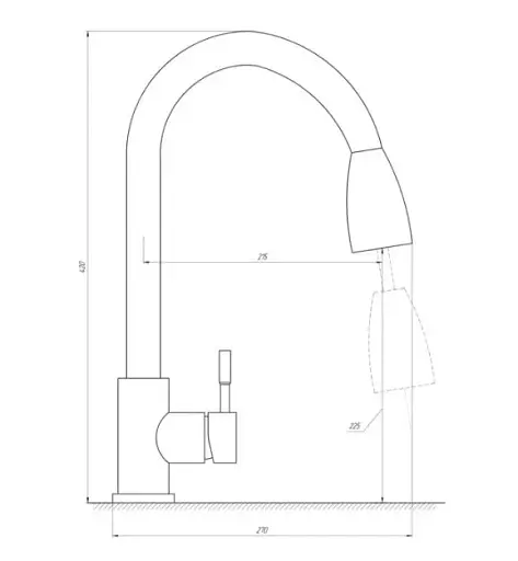 Смеситель для мойки Zegor SAP4-H090 с выдвижным аэратором Нержавеющая сталь 30412 - фото 2