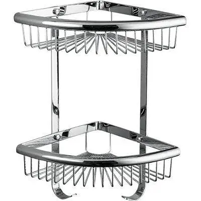 Полиця кутова Frap F352-1, 2-х ярусна 240x320 мм Нержавіюча сталь, Хром - фото 1