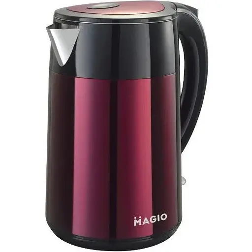 Електрочайник Magio МG-129, Bordo/чорний, 1850W, 1.8 л, дисковий, подвійні стінки: нержавіюча сталь - фото 1