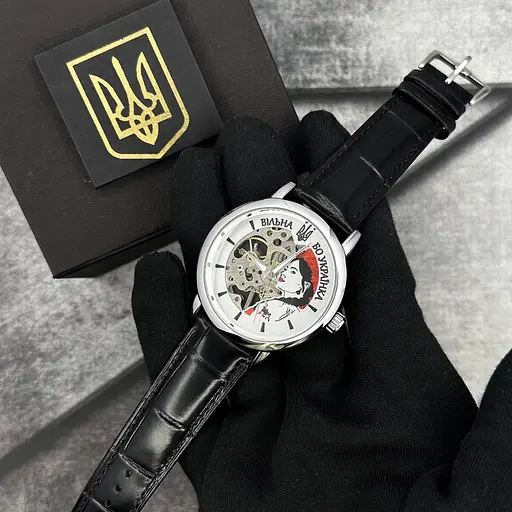 Наручний годинник жіночий 022 Silver-Black Mechanic Вільна бо Українка Patriot acs0030979 - фото 2