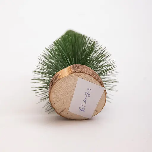 Новорічна декоративна настільна ялинка зелена Стріла 25 см на дерев'яній підставці Lugi SOK-М-12-3 - фото 3