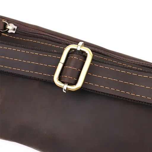 Зручна сумка-бананка для чоловіків із натуральної вінтажної шкіри SHVIGEL 34х12х4 см sum0027452 - фото 5