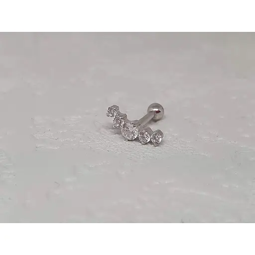 Серебряная серьга для пирсинга хеликса Ирий с фианитами. 40001ШТ - фото 5