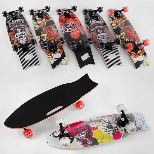 Скейт, дека з ручкою, дошка 70 см, PU колеса, що світяться, діаметр 6 см, C32026 (В асортименті) - фото 2