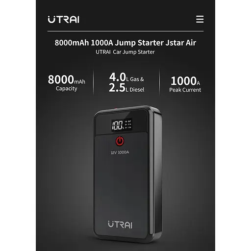 Пуско зарядний пристрій UTRAI Jstar Air Jump Starter бустер авто 1000A 12V - фото 9