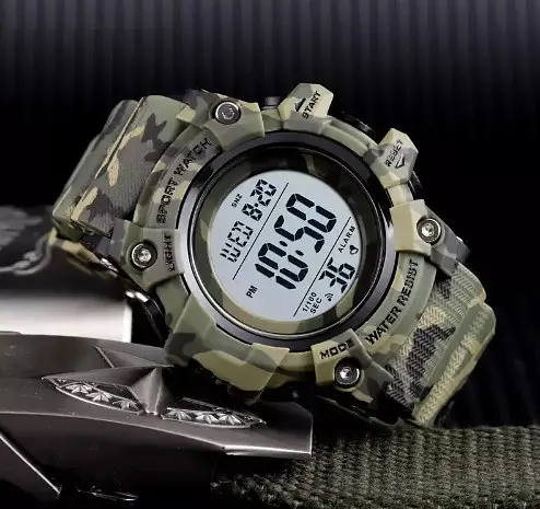 Годинник чоловічий спортивний Skmei 1552 Зелений камуфляж - фото 9