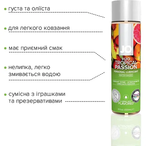 Змазка на водній основі System JO H2O - Tropical Passion (120 мл) - фото 3