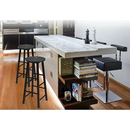 Комплект барних стільців Costway Eugad з підставкою для ніг чорний - фото 3