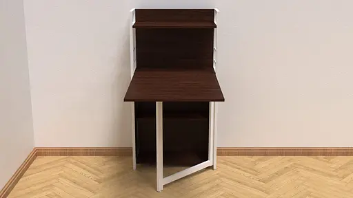 Стол книга с этажеркой Практик 1 Ferrum-decor 1200x640x990 Белый металл ДСП Венге Магия 16 мм (FRD-105390) - фото 4