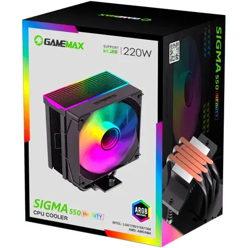 Кулер для процессора GameMax Sigma 550 Infinity BK (Sigma 550 Infinity BK) - фото 8