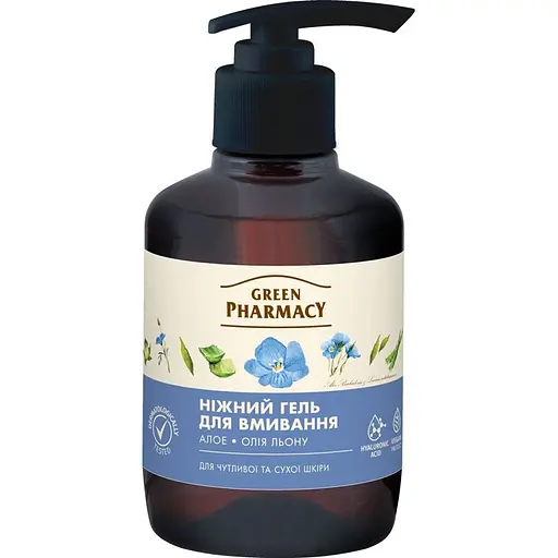 Гель для вмивання Зелена Аптека Алое та олія льону, 270 мл