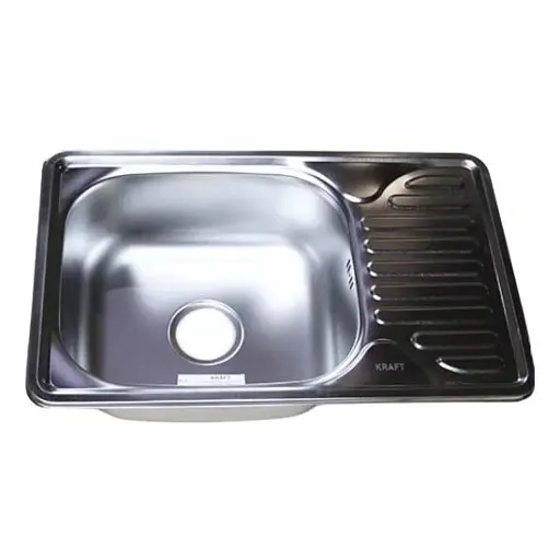 Мийка кухонна Kraft 6642 E Satin з сушаркою 660х420х180x0,8 мм Нержавіюча сталь 30412 - фото 1