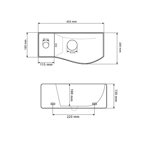 Умивальник VBI Fermo R white підвісний VBI-015606, Білий - фото 2