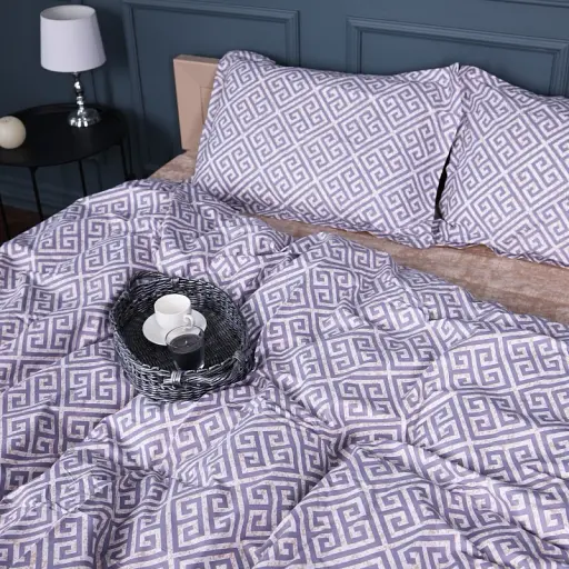 Простирадло на гумці MirSon Поплін 00-4 Geometry Beige 70х190 см бежеве (2200009703218) - фото 2