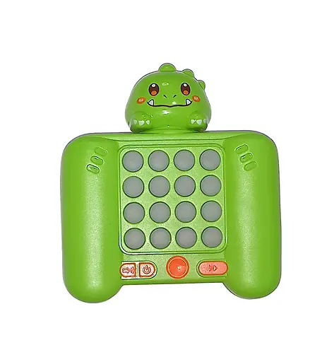 Електронна гра кнопкова F6-7-9-B-9-L-9-Y-9-K, музика, звук (англ), світло, в коробці (6903317700837) Дракоша зелений Вид K - фото 1