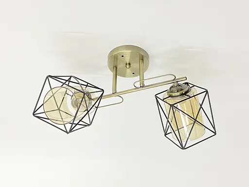 Люстра на два плафони 91207/2 бронза+чорний