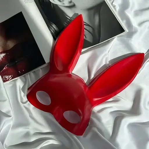 BDSM маска кролика красная - фото 1